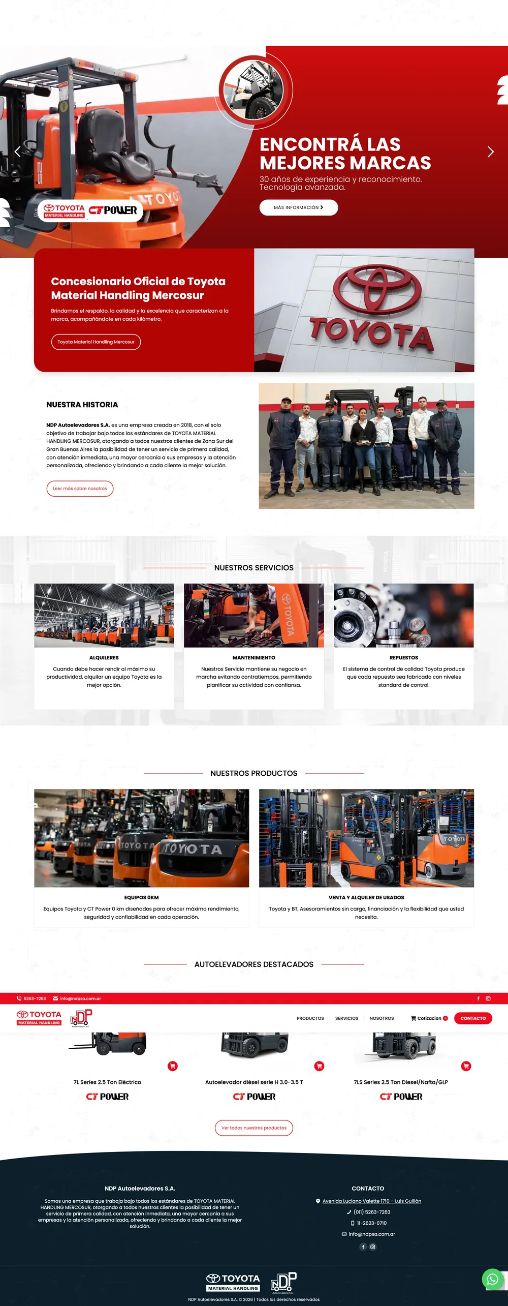 Sitio web de NDP Autoelevadores